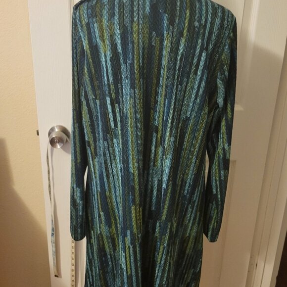 Susan Graver Regular Printed Novelty Knit Duster Cardigan ONLY - M A366174 - Picture 5 of 8